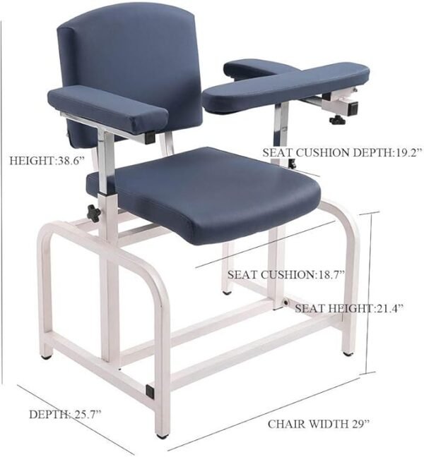 Comfortable Lab Draw Chair for Lab Spa and Treatment Room… (Blue, Normal)