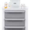 VEVOR 4 Tiers Lab Carts, Lab Utility Cart with 3 Drawers & 1 Top Tray, Mobile Medical Cart with ABS Material, Lab Rolling Cart with 4 Silent Wheels for Lab, Clinic, Hospital, Salon, White