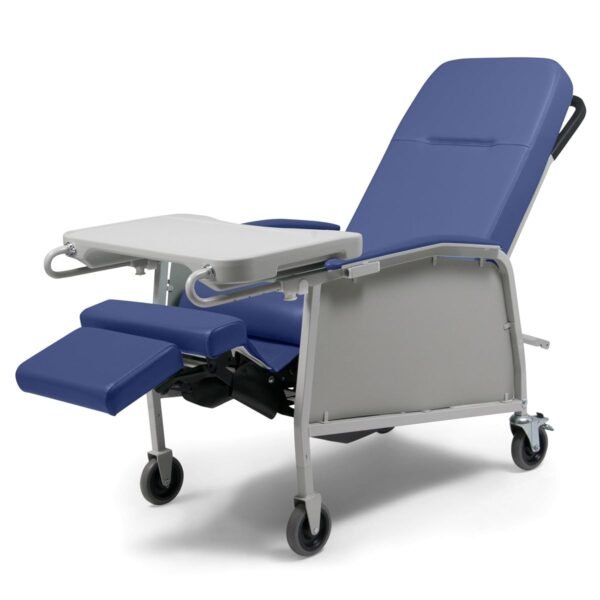 Lumex 3-Position Medical Recliner, Reclining Geri Chair with Wheels, Royal Blue