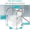 Vive Toilet Safety Rail - Medical Chair for Handicapped & Seniors - Folding Bathroom Frame w/Handles, Arms for Elderly, Disabled - Standalone Grab Bar - Seat Assistance Support Stand Up Assist