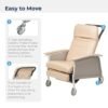 Drive Medical 3 Position Geri Chair Recliner, Reclining Chair with Armrests and Tray, Tan