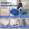 Falluk Full Electric Hospital ICU Bed for Home Use with 10 Fuctions, Lateral Tilting Features, with Remote Control, Individual Locking, IV Pole, Mattress, Quiet Wheels, Dining Table Board