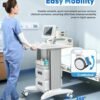 Medical Trolley Cart with Drawers, Hospital Mobile Ultrasound Cart with Trays&4 Silent Swivel Wheels,220 LBS Load Portable Storage Drawer for Hospital, Dental Clinic,Beauty Salon (White/Double drawer)