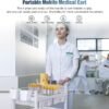 Mobile Medical Carts 3 Tier Professional Utility Cart 330 LBS Max Load Rolling Crash Cart Ultrasound Trolley with Wheels Drawers Dirt Bucket Sharps Box Storage Basket for Hospital Dental Clinic Home