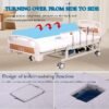 Falluk Full Electric Hospital ICU Bed for Home Use with 10 Fuctions, Lateral Tilting Features, with Remote Control, Individual Locking, IV Pole, Mattress, Quiet Wheels, Dining Table Board