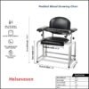Helsevesen Blood Drawing Phlebotomy Chair, Comfortable Padded Lab Draw Chair with Adjustable Armrest (Black)