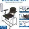 Helsevesen Blood Drawing Phlebotomy Chair, Comfortable Padded Lab Draw Chair with Adjustable Armrest (Black)