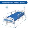Hospital Bed Electric 2 Function, 5-Inch Locking Casters for Home Hospital Use, 530LBS Loading, with IV Pole, Bed Tray and Mattress