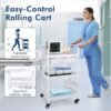 Medical Carts with Wheels 3-Tier Mobile Trolley Cart 100 LBS Max Load Medical Rolling Utility Cart with Drawers Dirt Basin Storage Buckets for Hospital Dental Clinic Lab Salon Home