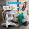 Medical Trolley Cart with Laptop Tray and Oral Scanner Holder, Mobile Workstation on Wheels with a Drawer for Hospital Dental Clinics Beauty Salons (OC-3) | Aviation aluminum, 360° lockable wheels, lockable drawer, 30kg load capacity, universal scanner holder for dental clinic use
