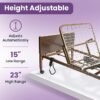 ProHeal Full Electric Hospital Bed Package for Home Use and Seniors - with Foam Mattress, Half Rails - Multi Function Adjustable Medical Bed - One Box Package