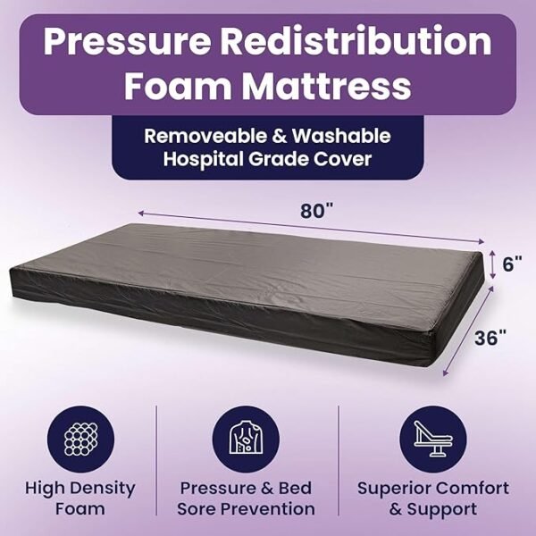ProHeal Full Electric Hospital Bed Package for Home Use and Seniors - with Foam Mattress, Half Rails - Multi Function Adjustable Medical Bed - One Box Package
