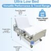 Premium Hospital Bed - 3 Function Full Electric Hospital ICU Bed with 4.7" Memory Foam Mattress Included Jetcon Motor & Control System and Central Locking System with 5" Casters