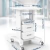 Portable Medical Utility Cart with Drawers & Storage Trays, 4 Quiet Swivel Wheels, 220 LBS Weight Capacity, Mobile Rolling Cart for Hospital, Dental Clinic, Beauty Salon, Spa & Medical Facilities