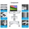Medical Trolley Cart with Laptop Tray and Oral Scanner Holder, Mobile Workstation on Wheels with a Drawer for Hospital Dental Clinics Beauty Salons (OC-3) | Aviation aluminum, 360° lockable wheels, lockable drawer, 30kg load capacity, universal scanner holder for dental clinic use