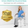 Vive Toilet Safety Rail - Medical Chair for Handicapped & Seniors - Folding Bathroom Frame w/Handles, Arms for Elderly, Disabled - Standalone Grab Bar - Seat Assistance Support Stand Up Assist