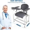 Helsevesen Blood Drawing Phlebotomy Chair, Comfortable Padded Lab Draw Chair with Adjustable Armrest (Black)