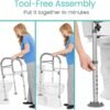 Vive Toilet Safety Rail - Medical Chair for Handicapped & Seniors - Folding Bathroom Frame w/Handles, Arms for Elderly, Disabled - Standalone Grab Bar - Seat Assistance Support Stand Up Assist
