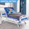 Premium Hospital Bed - 3 Function Full Electric Hospital ICU Bed with 4.7" Memory Foam Mattress Included Jetcon Motor & Control System and Central Locking System with 5" Casters