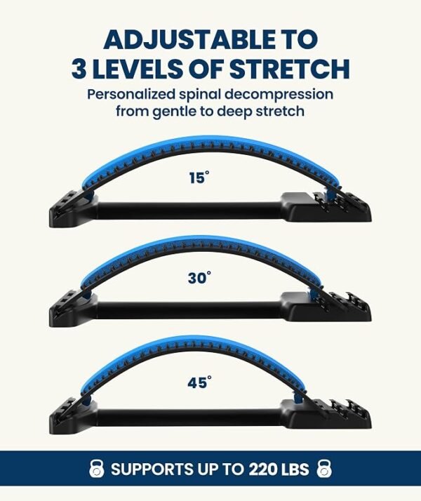 Everlasting Comfort Lumbar Support Board Back Stretcher for Lower Pain Relief - Adjustable Spine Decompression with 88 Acupressure Nodes - Back Cracking Device with Chair Strap for Posture Correction