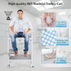Medical Mobile Trolley Cart 2-Shelf 220 LBS Max Load Rolling Utility Cart Heavy Duty Beauty Salon Storage Cart with Drawers Dirt Buckets Rotate Wheels 2 Brake for Hospital Dental Clinic Home