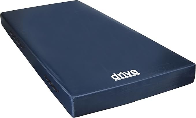 Drive Medical 15076 Decompressing Foam Mattress, Pressure-Relief Support for Homecare & Hospital Beds, High-Density Foam with Removable Cover, 275 Weight Capacity, 80"L x 36"W x 8"H, Blue