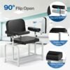 Levida Extra Large Padded Phlebotomy Chair with Adjustable Armrest and Steel Frame - Extra Large PU Leather Blood Drawing Chair for Hospital, Lab, and Medical Facilities (Black)