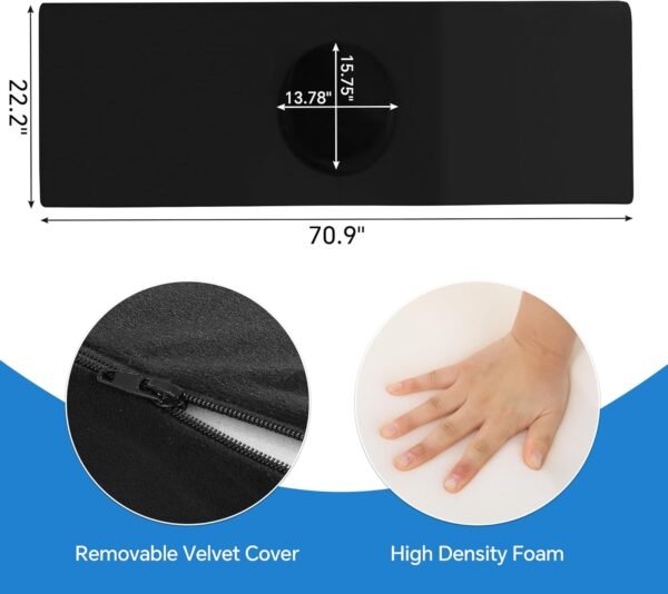 HOMBYS BBL Bed After Surgery for Sleeping with Hole,High Density Foam BBL Mattress with Hole,Brazilian Butt Lift Recovery Pillow After Surgery with Removable Cover (70.9x22.2x8in)
