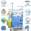 Medical Trolley Cart with Drawers, Hospital Mobile Ultrasound Cart with Trays&4 Silent Swivel Wheels,220 LBS Load Portable Storage Drawer for Hospital, Dental Clinic,Beauty Salon (White/Double drawer)