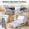 Premium Full Electric Hospital Bed for Home Use with Lateral Tilting Function, 10-Function Medical Beds with 5 Adjustable Positions, CPR Flat, 5" Locking Casters, Mattress & IV Pole, 550 lbs Capacity