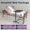 Electric Hospital Bed for Home Use - Includes Foam Mattress, Half Rails, Overbed Table - Medical Bed Set for Long Term Care - 36" x 80"