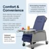 Lumex 3-Position Medical Recliner, Reclining Geri Chair with Wheels, Royal Blue
