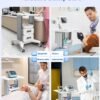 Medical Trolley Cart with Drawers, Hospital Mobile Ultrasound Cart with Trays&4 Silent Swivel Wheels,220 LBS Load Portable Storage Drawer for Hospital, Dental Clinic,Beauty Salon (White/Double drawer)