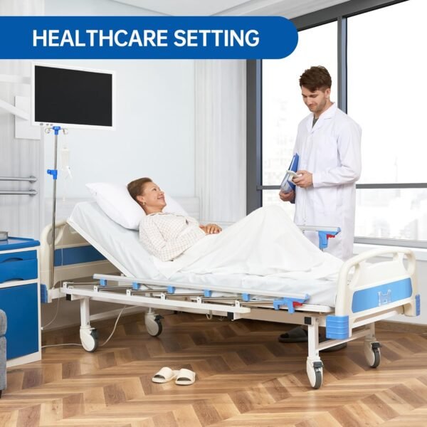 Hospital Bed Electric 2 Function, 5-Inch Locking Casters for Home Hospital Use, 530LBS Loading, with IV Pole, Bed Tray and Mattress