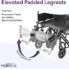26" Bariatric Wheelchair - Removable Desk Arms and Elevated Leg Rests - Adjustable Height, Heavy-Duty Wheelchair for Adults - Extra Wide Wheelchair, 700 lbs Capacity