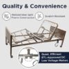 Electric Hospital Bed for Home Use - Includes Foam Mattress, Half Rails, Overbed Table - Medical Bed Set for Long Term Care - 36" x 80"