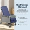 Lumex 3-Position Medical Recliner, Reclining Geri Chair with Wheels, Royal Blue