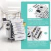 Rolling Emergency Medical Storage Crash Cart with Drawers -CPR Board, IV Pole, Silent Casters, Trash Bin, O2 Holder, Drawer with Dividers, File Box, Nursing Cart for Clinic, Hospital, Salon
