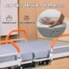 Full Rotating Electric Hospital Bed for Home Use with 90° Rotation, Premium 5 Function Lateral Tilting Medical Bed with 8cm Mattress, Side Rails, Oak Finish, Locking Casters, 550lbs Capacity