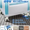 Medical Trolley Cart with Drawers, Hospital Mobile Ultrasound Cart with Trays&4 Silent Swivel Wheels,220 LBS Load Portable Storage Drawer for Hospital, Dental Clinic,Beauty Salon (White/Double drawer)