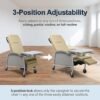 Lumex 3-Position Medical Recliner, Reclining Geri Chair with Wheels, Royal Blue