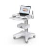 Medical Trolley Cart with Laptop Tray and Oral Scanner Holder, Mobile Workstation on Wheels with a Drawer for Hospital Dental Clinics Beauty Salons (OC-3) | Aviation aluminum, 360° lockable wheels, lockable drawer, 30kg load capacity, universal scanner holder for dental clinic use