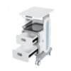Medical Trolley Cart with 2 Drawers, Mobile Ultrasound Rolling Cart with Wheels and Trays, 150 LBS MAX Load Utility Storage Trolley for Hospital Dental Clinic Beauty Salon