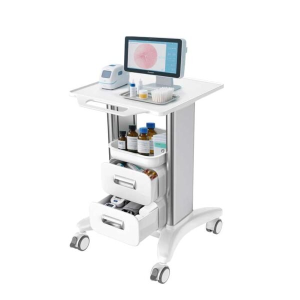 Portable Medical Utility Cart with Drawers & Storage Trays, 4 Quiet Swivel Wheels, 220 LBS Weight Capacity, Mobile Rolling Cart for Hospital, Dental Clinic, Beauty Salon, Spa & Medical Facilities