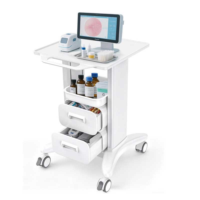 Portable Medical Utility Cart with Drawers & Storage Trays, 4 Quiet Swivel Wheels, 220 LBS Weight Capacity, Mobile Rolling Cart for Hospital, Dental Clinic, Beauty Salon, Spa & Medical Facilities