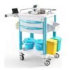 Medical Trolley Cart with Drawers, Hospital Mobile Ultrasound Cart with Trays&4 Silent Swivel Wheels,220 LBS Load Portable Storage Drawer for Hospital, Dental Clinic,Beauty Salon (White/Double drawer)