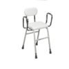 Drive Medical 12455 Adjustable Height Stool with Back and Arms White