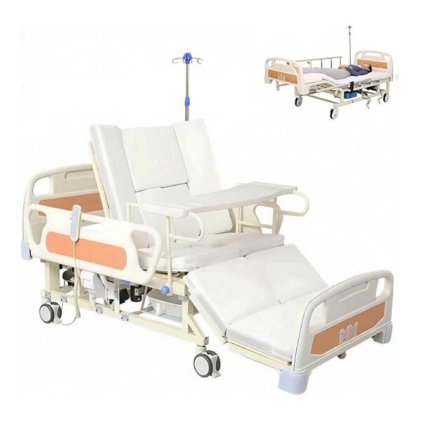 Full Electric Hospital Bed for Home Use – 550 lbs Weight Capacity, Electric Bedpan, Anti-Slip Rails | Remote Control Adjustable Backrest & Legrest for Elderly, Patient Care & Rehabilitatio