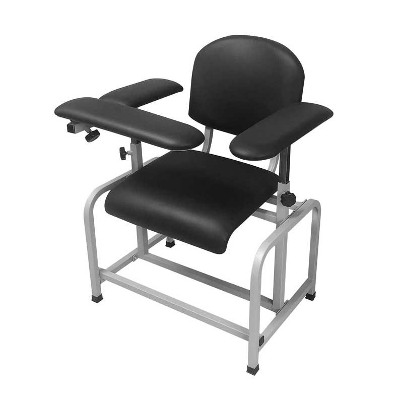 Helsevesen Blood Drawing Phlebotomy Chair, Comfortable Padded Lab Draw Chair with Adjustable Armrest (Black)